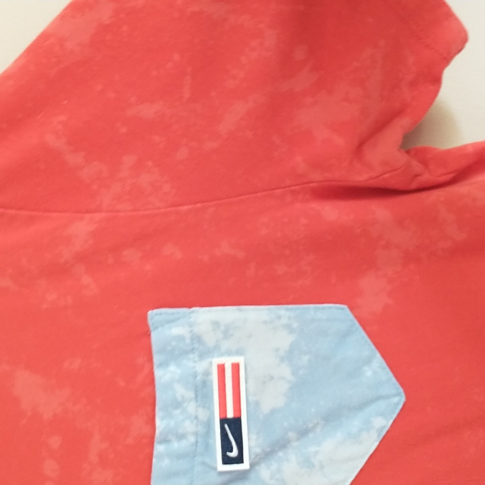 Nike Men's Red Tie Dye T-Shirt with Pocket - Picture 8 of 12